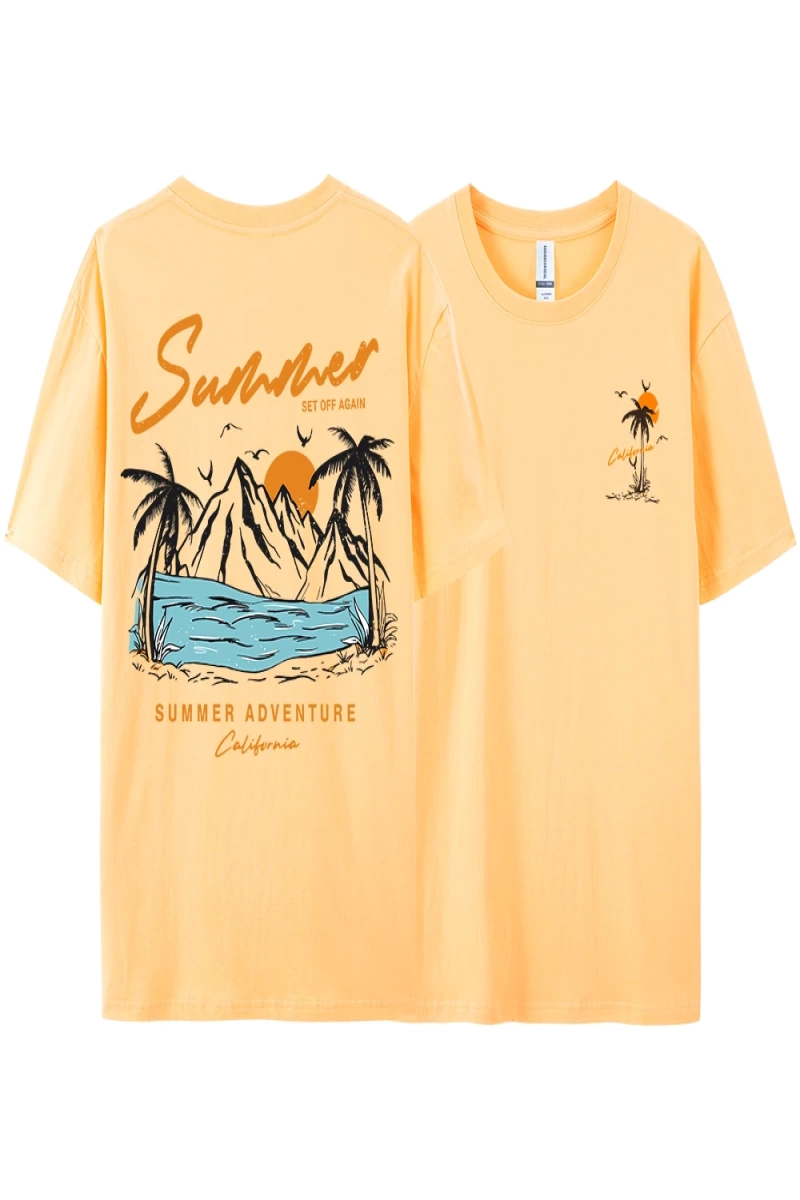 Y2k Vintage Tişört Tee Yaz tekrar Set macera California