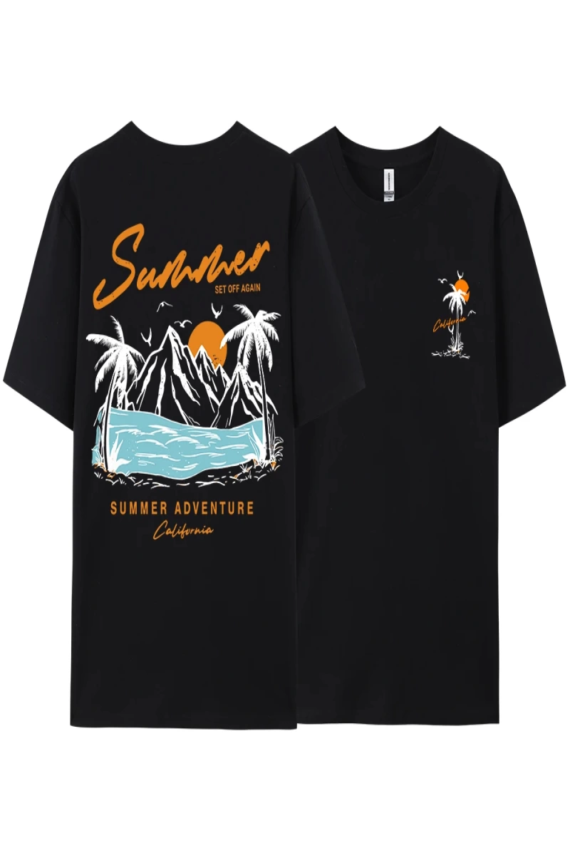 Y2k Vintage Tişört Tee Yaz tekrar Set macera California