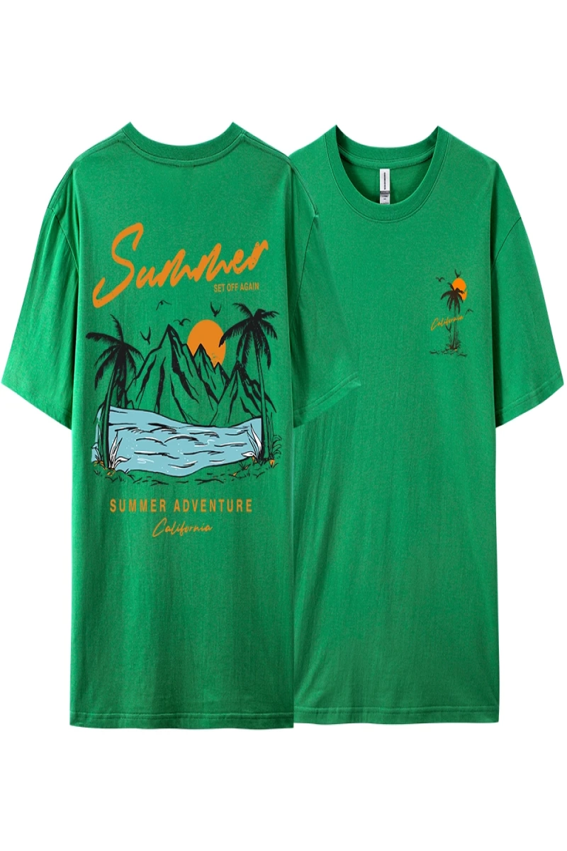 Y2k Vintage Tişört Tee Yaz tekrar Set macera California