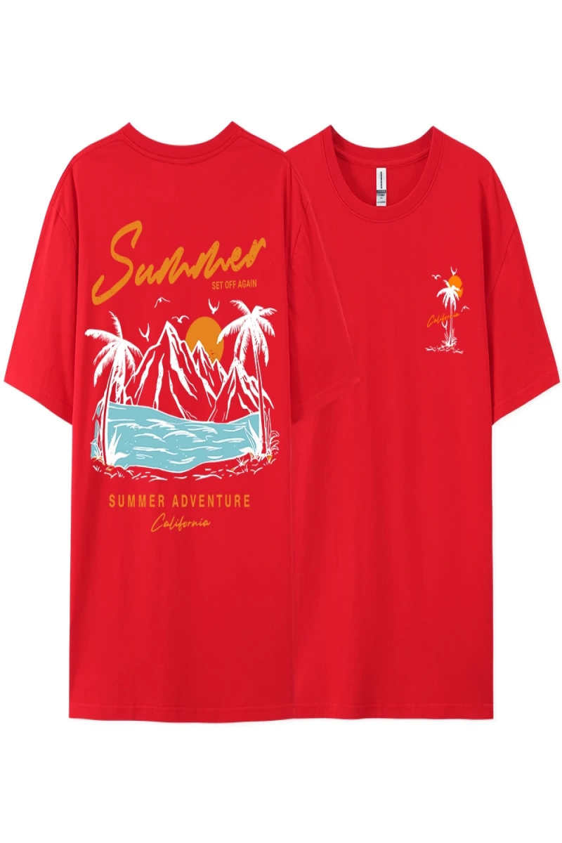 Y2k Vintage Tişört Tee Yaz tekrar Set macera California