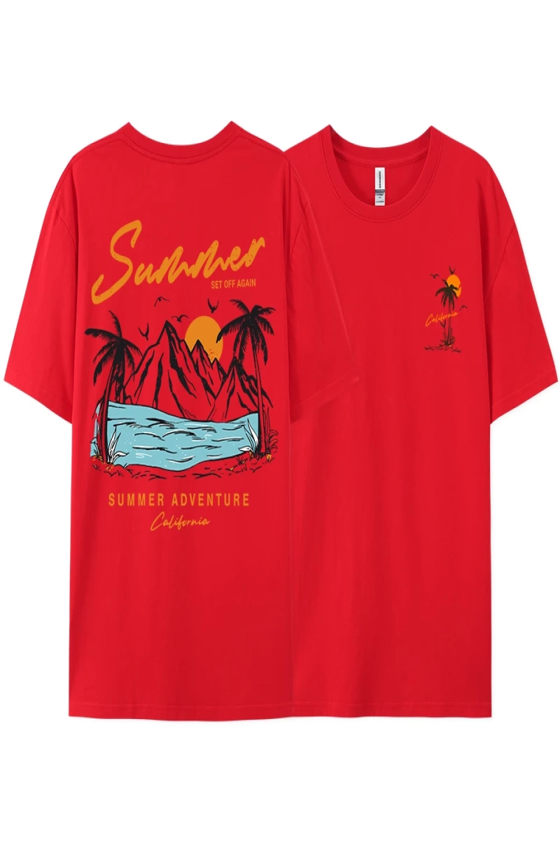 Y2k Vintage Tişört Tee Yaz tekrar Set macera California