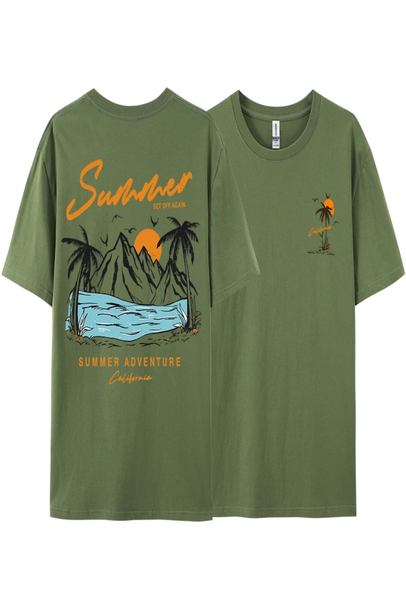 Y2k Vintage Tişört Tee Yaz tekrar Set macera California