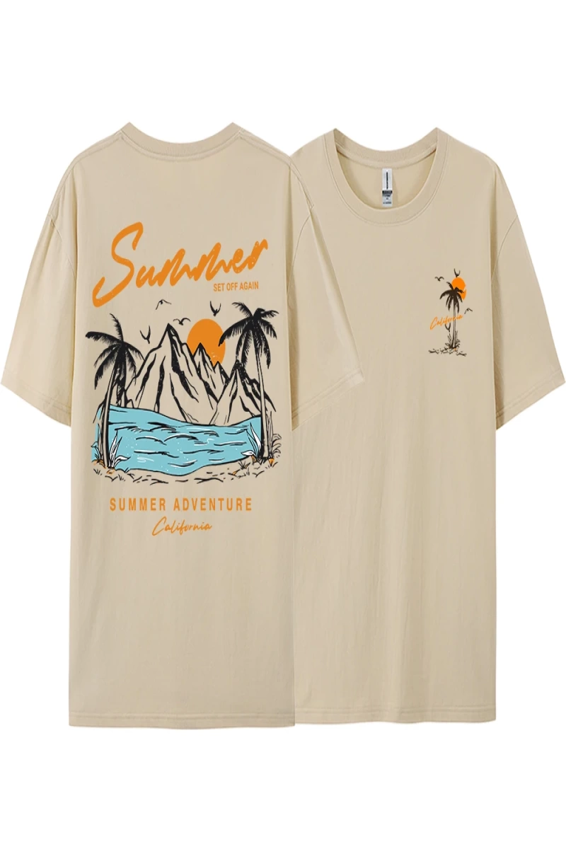 Y2k Vintage Tişört Tee Yaz tekrar Set macera California