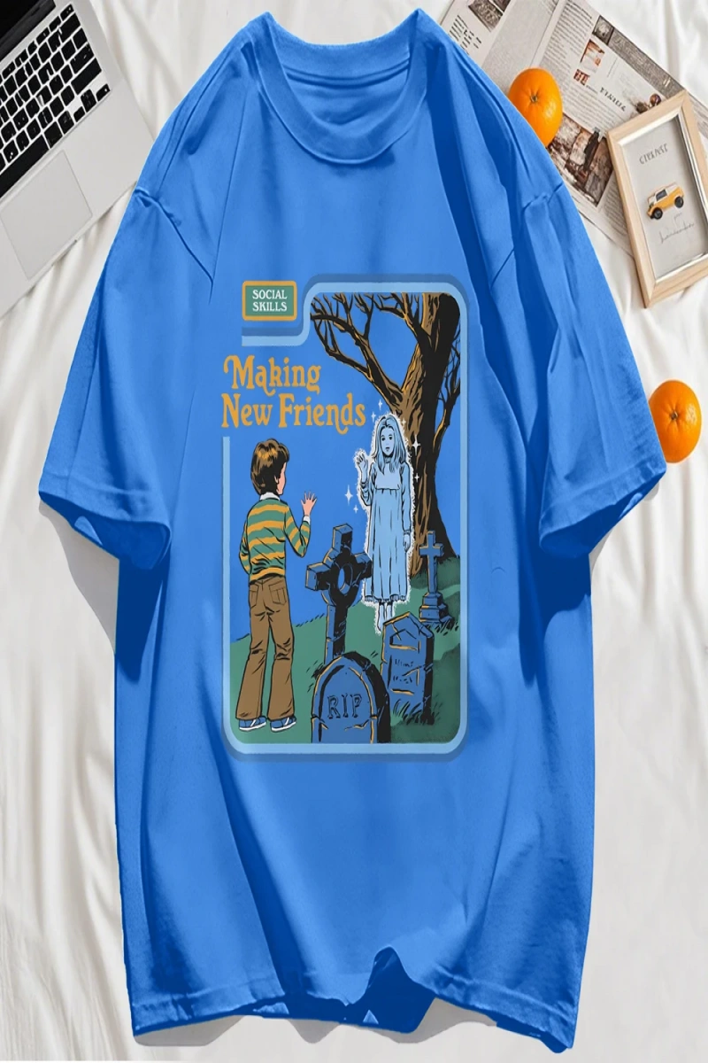 Y2k Vintage Tişört Tee Yeni Arkadaşlar Yapmak Baskı