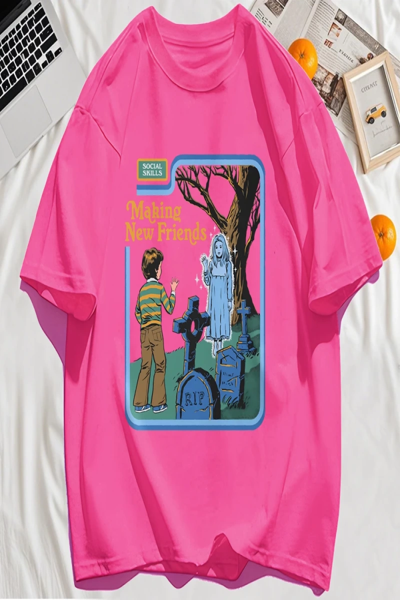 Y2k Vintage Tişört Tee Yeni Arkadaşlar Yapmak Baskı