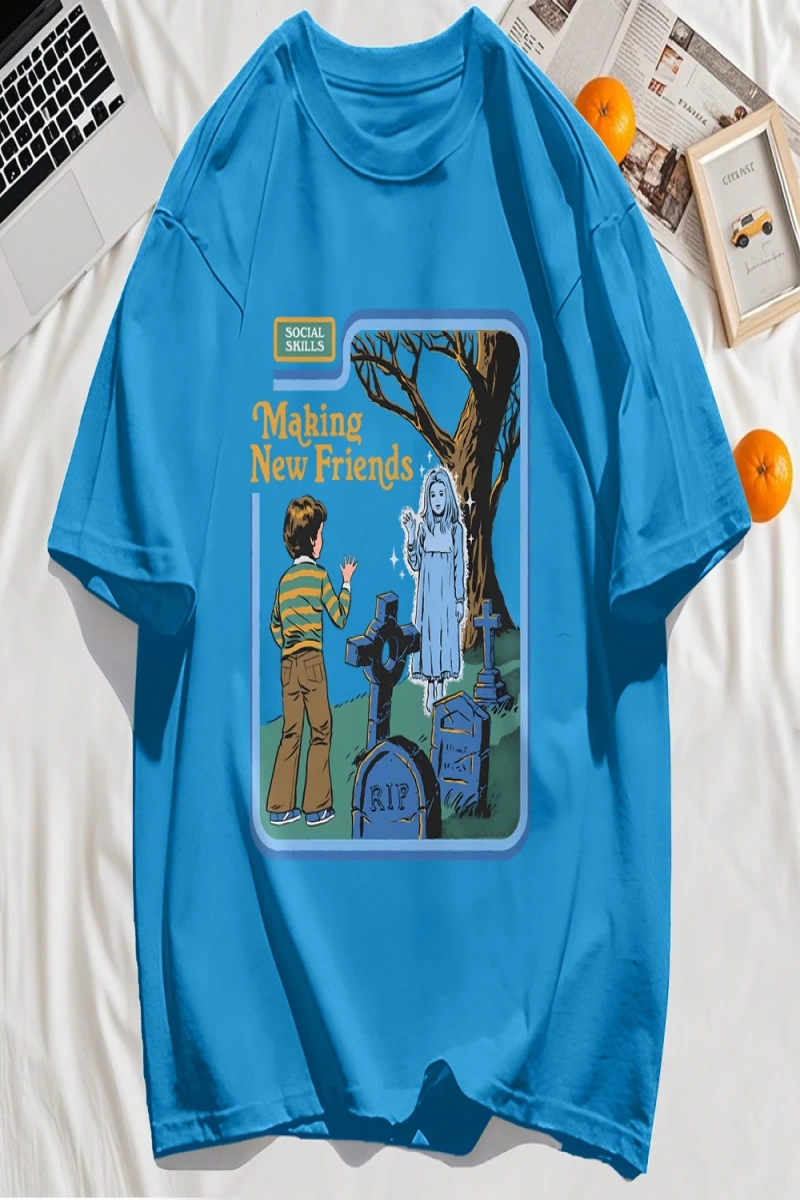 Y2k Vintage Tişört Tee Yeni Arkadaşlar Yapmak Baskı