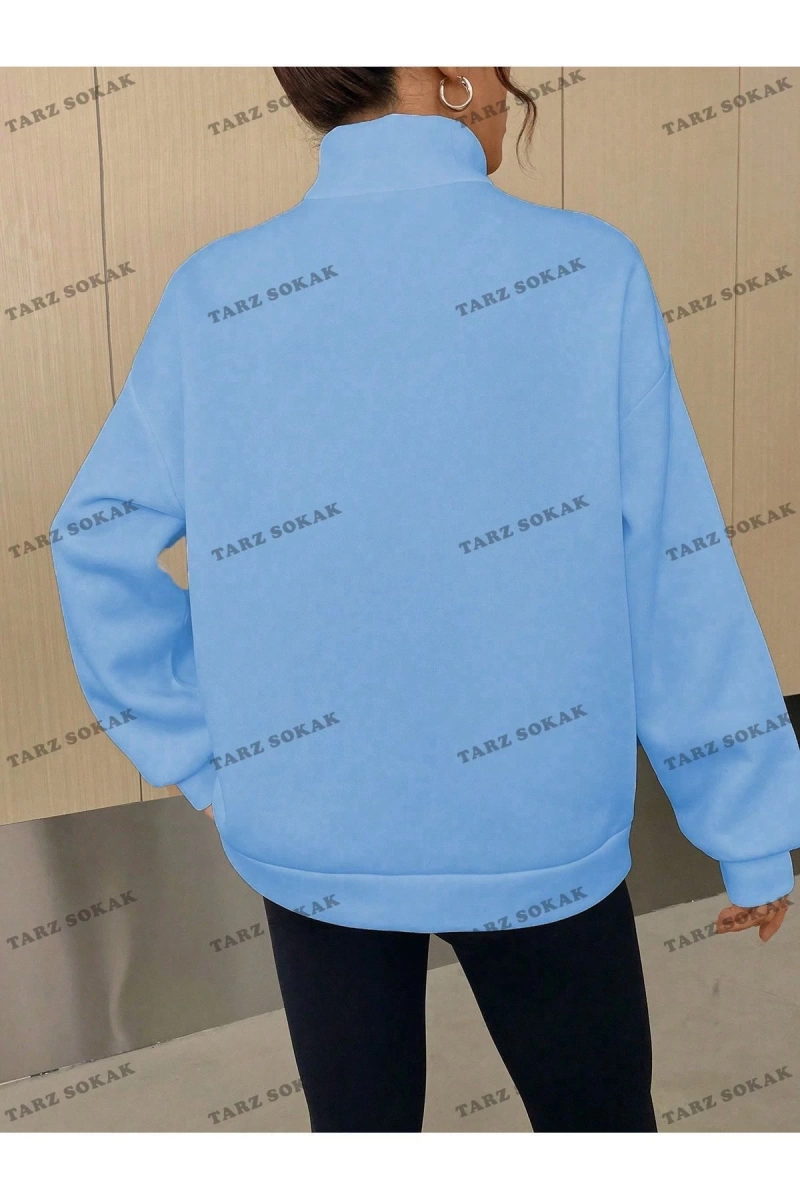Y2K Yarım Fermuarlı Bay Sweatshirt KOD1298