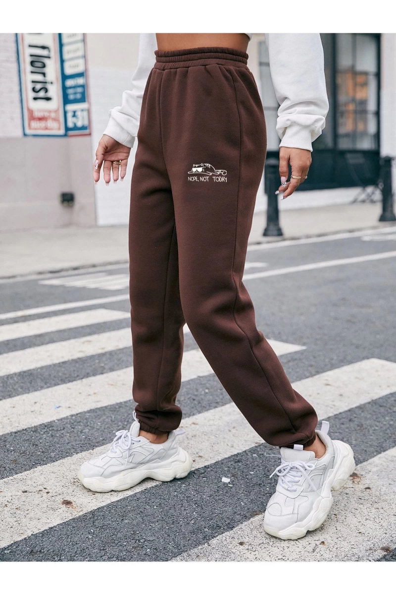 Yatan Kedi Baskılı Unisex Eşofman Altı Daxis Sportwear