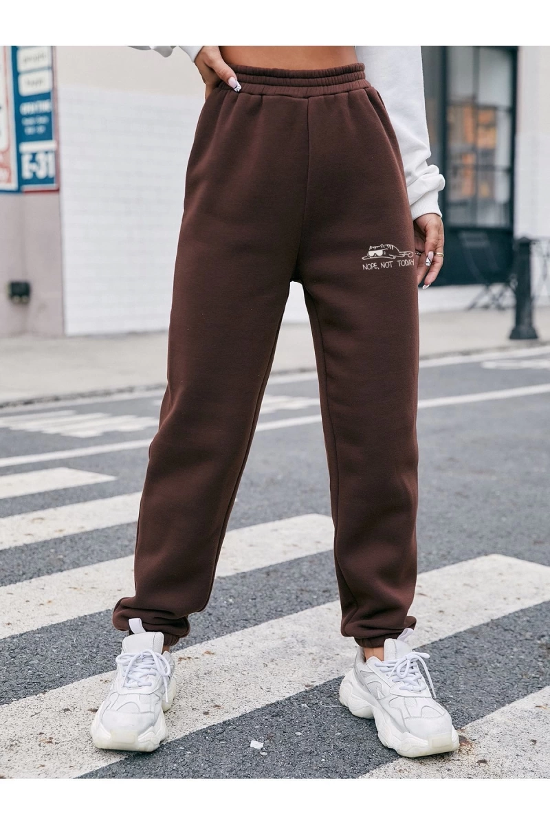 Yatan Kedi Baskılı Unisex Eşofman Altı Daxis Sportwear