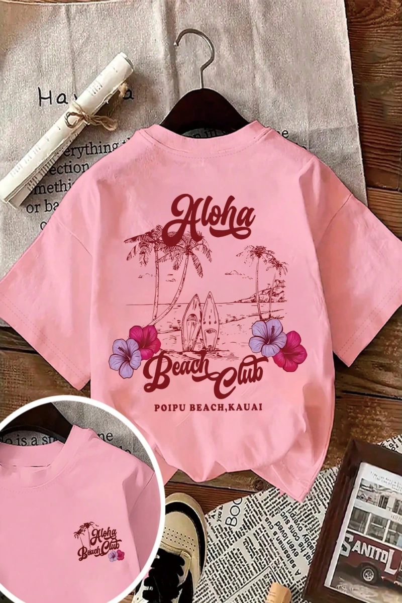 Yazlık Kadın Bol Tişört, WIFET Harfli Baskı, %100 Pamuk Beyaz Kısa Kollu Desenli Kısa Kollu