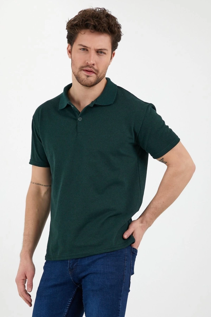 Yeşil Dar/slim Fitt Polo Yaka Tshirt