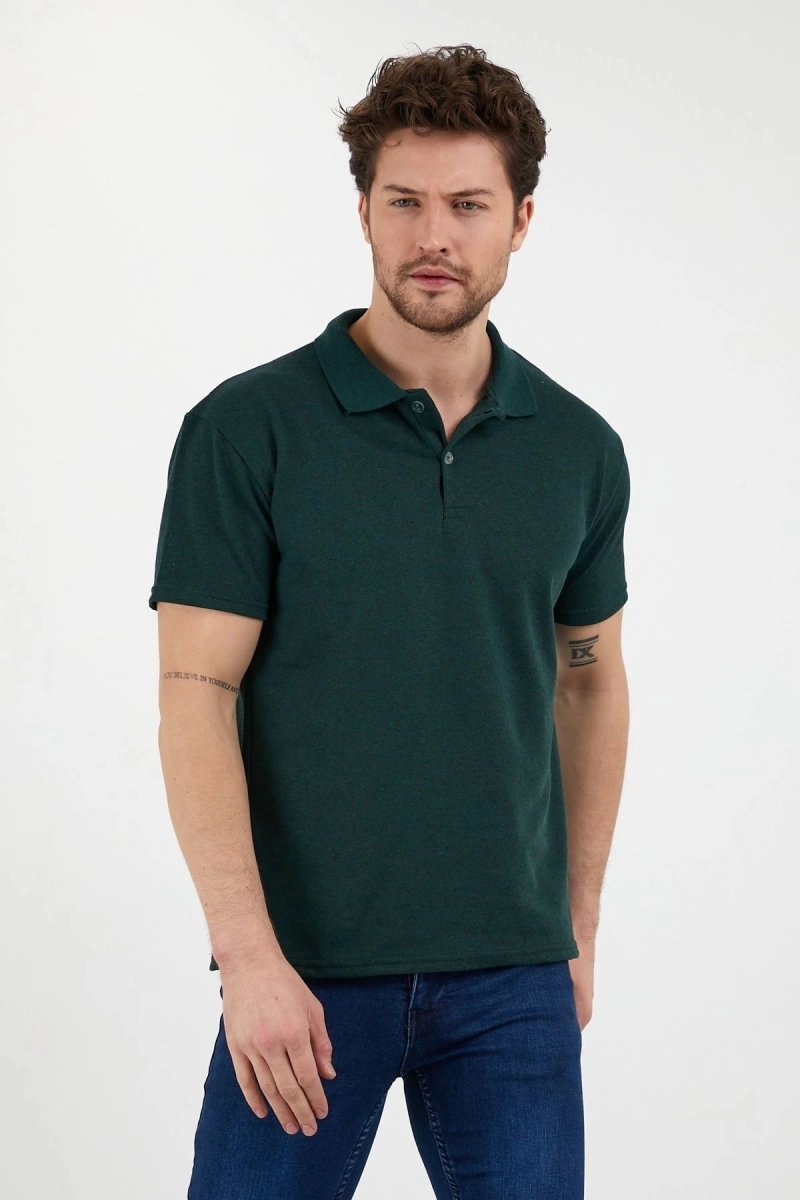 Yeşil Dar/slim Fitt Polo Yaka Tshirt