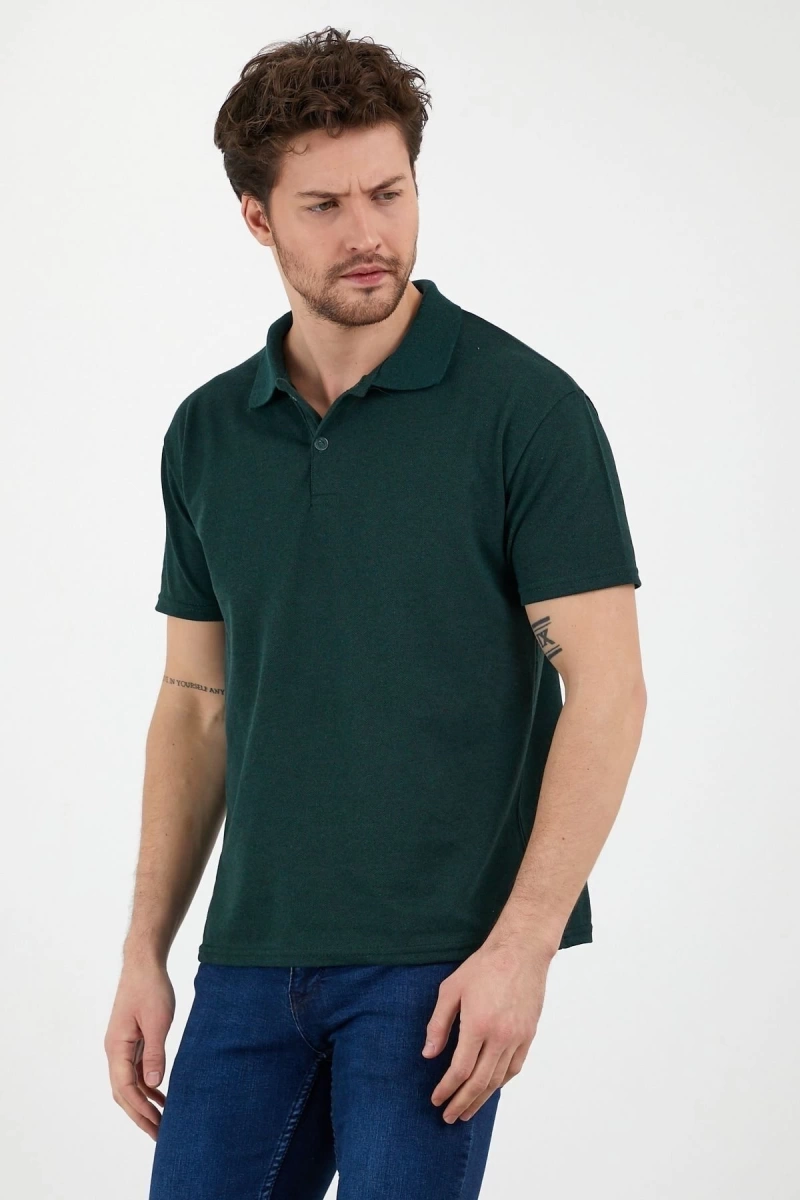 Yeşil Dar/slim Fitt Polo Yaka Tshirt