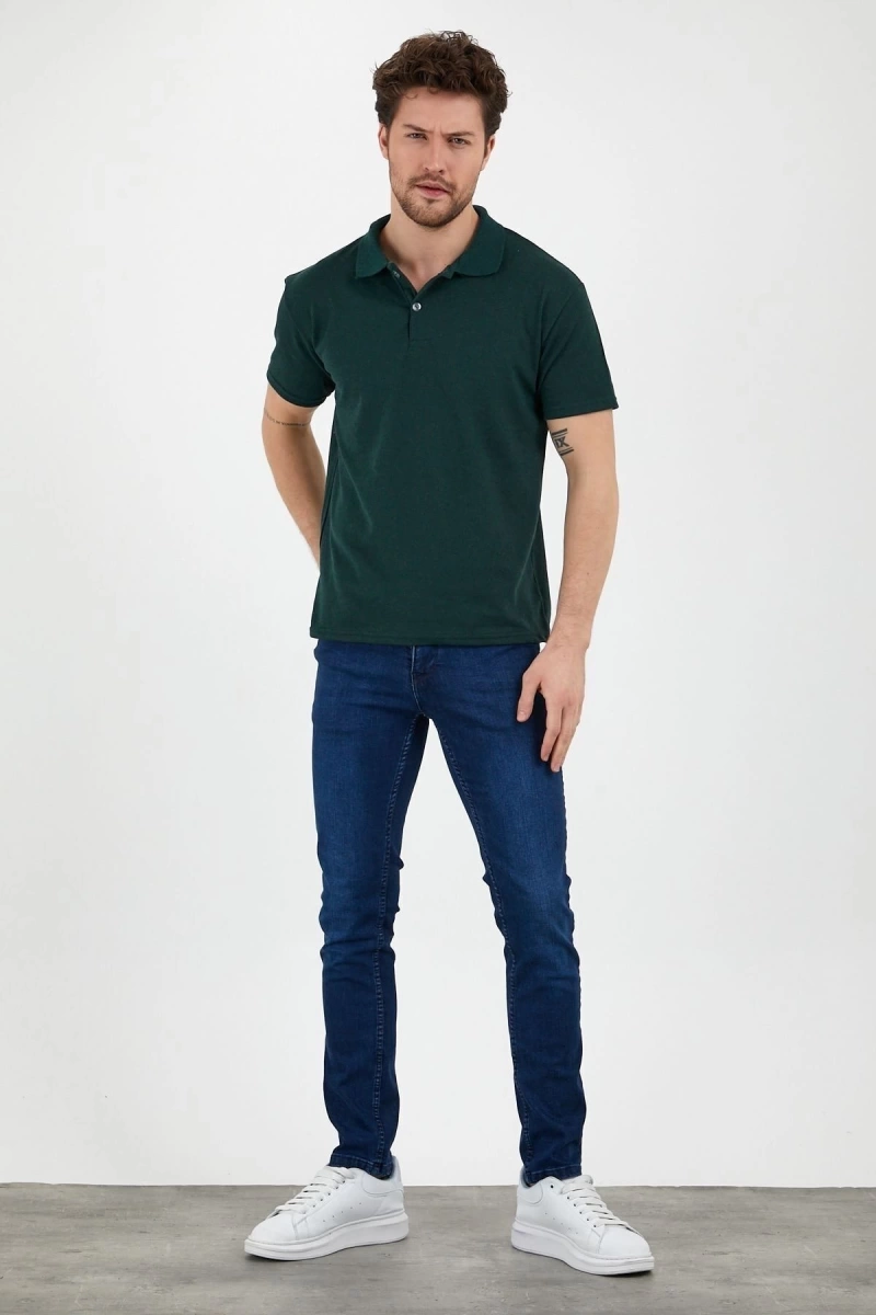 Yeşil Dar/slim Fitt Polo Yaka Tshirt