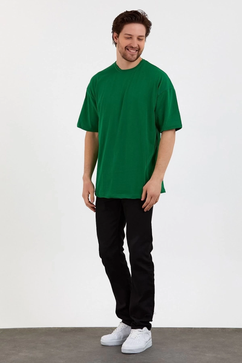 Yeşil Unisex Bol Kesim Oversize Tshirt