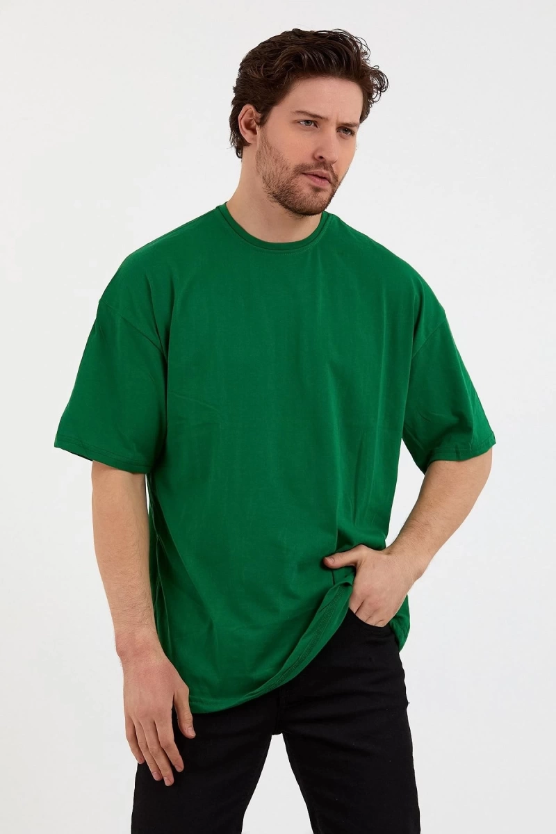 Yeşil Unisex Bol Kesim Oversize Tshirt