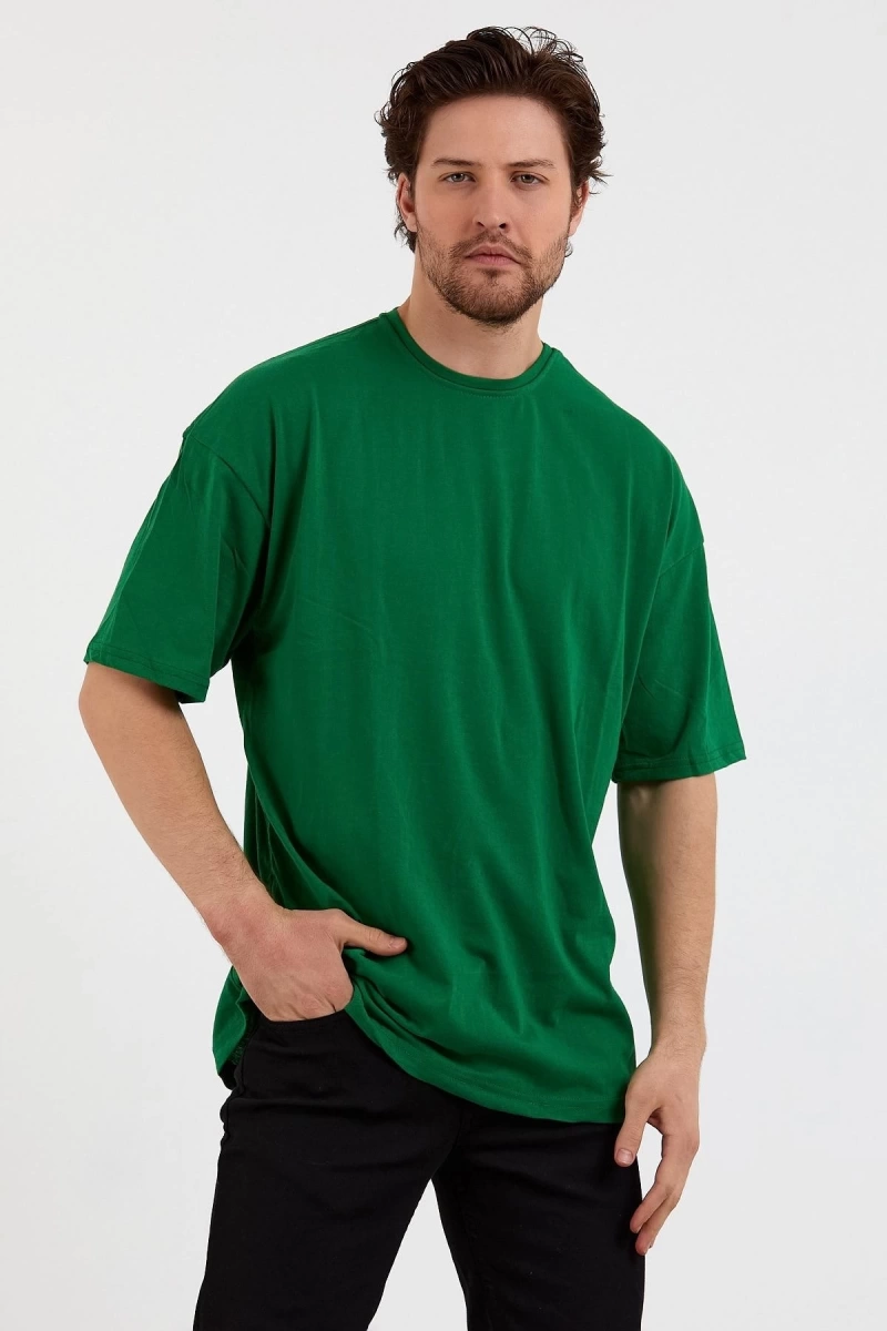 Yeşil Unisex Bol Kesim Oversize Tshirt