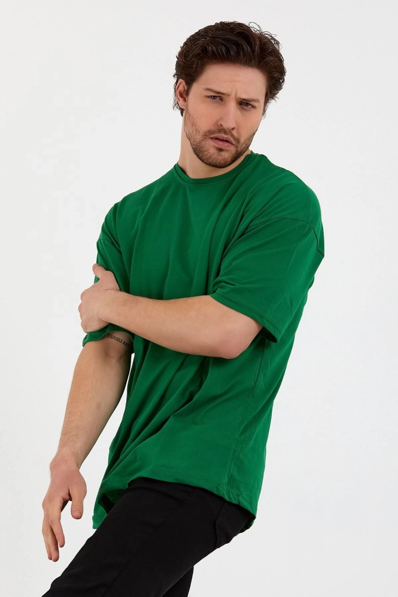 Yeşil Unisex Bol Kesim Oversize Tshirt
