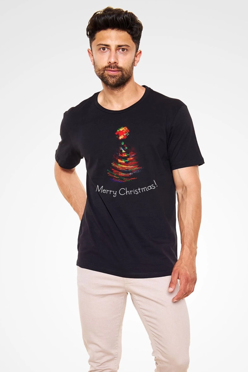 Yılbaşı Yeni Yıl Christmas Siyah Unisex Tişört T-shirt