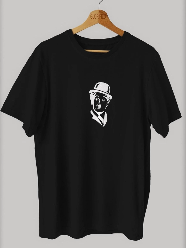 -wed Charlie Chaplin Baskılı Oversize T-shirt ( Tişört )sokak Tarzı