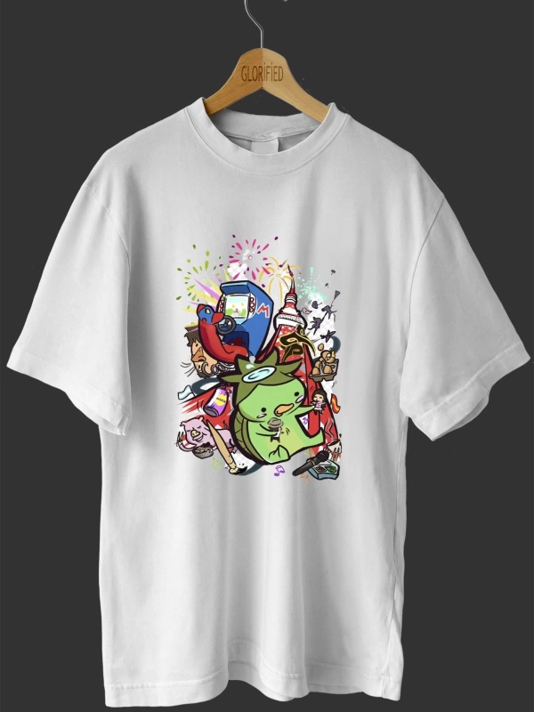 -wed Dino Grafiti Baskılı Oversize T Shirt