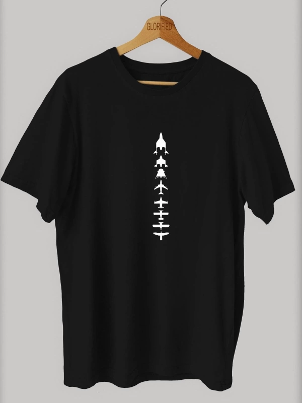 -wed Uçak Kronolojisi Baskılı Oversize T-shirt ( Tişört )sokak Tarzı