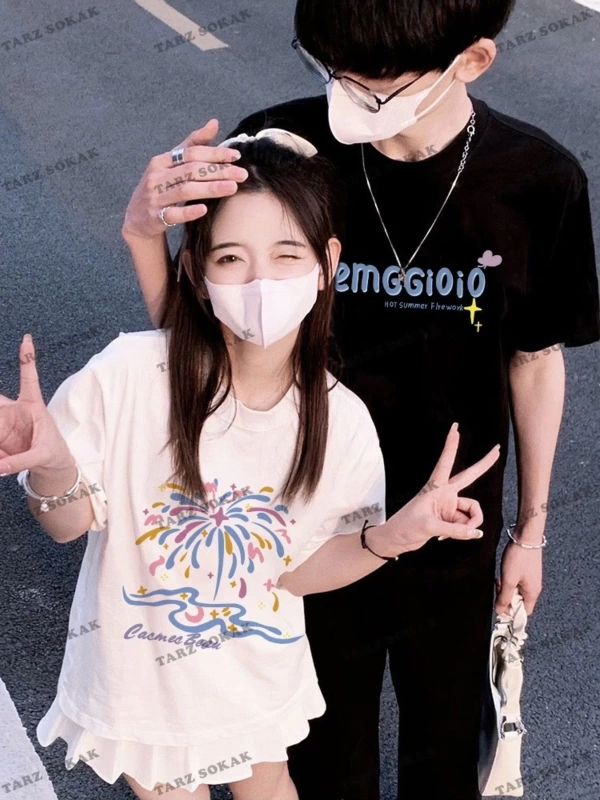 2 Adet Tir Harajuku Style Çift Sevgili Kombinleri Couple Clothing Yeni Sezon