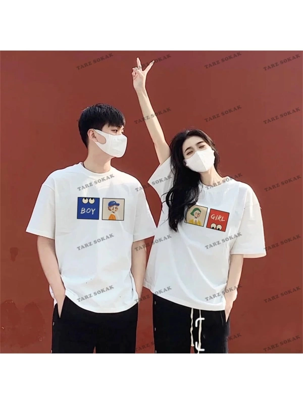 2 Adet Tir Harajuku Style Çift Sevgili Kombinleri Couple Clothing Yeni Sezon