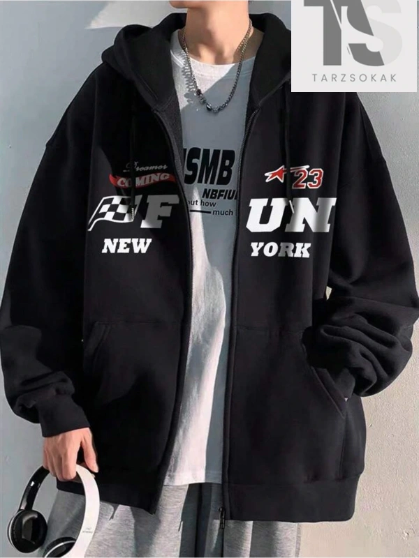 23 New York Sweatshirt Fermuarlı Hırka