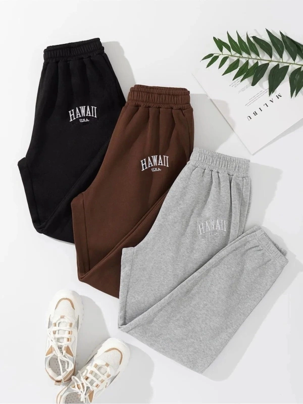 3lü Unisex Baskılı Jogger Eşofman