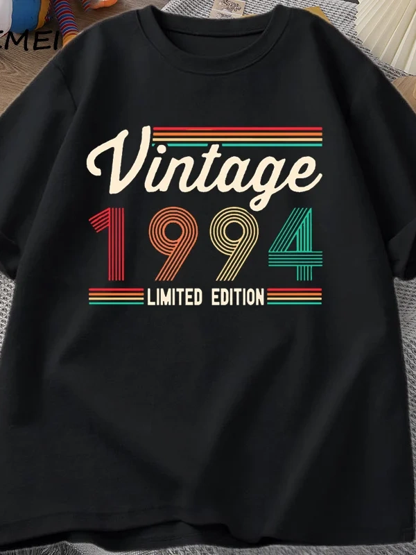 30 yaşındaki hediyeler T-shirt erkekler pamuk kısa kollu Tshirt doğan 1994 Vintage 30th doğum 2978
