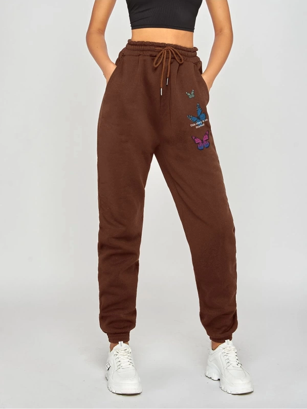 3lü Renkli Kelebek Baskılı Unisex Eşofman Altı Daxis Sportwear
