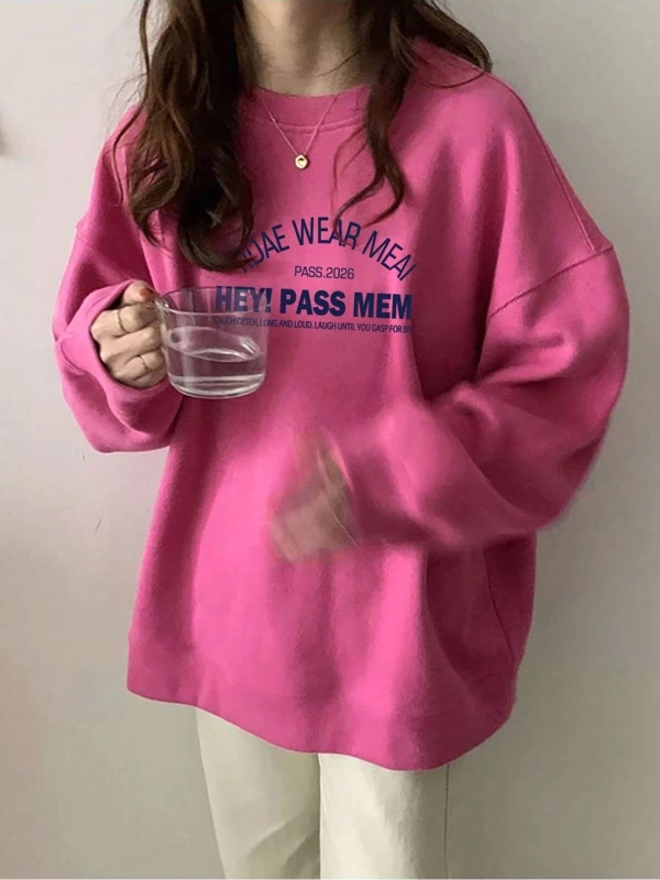 Harfli Grafik Düşük Sweat