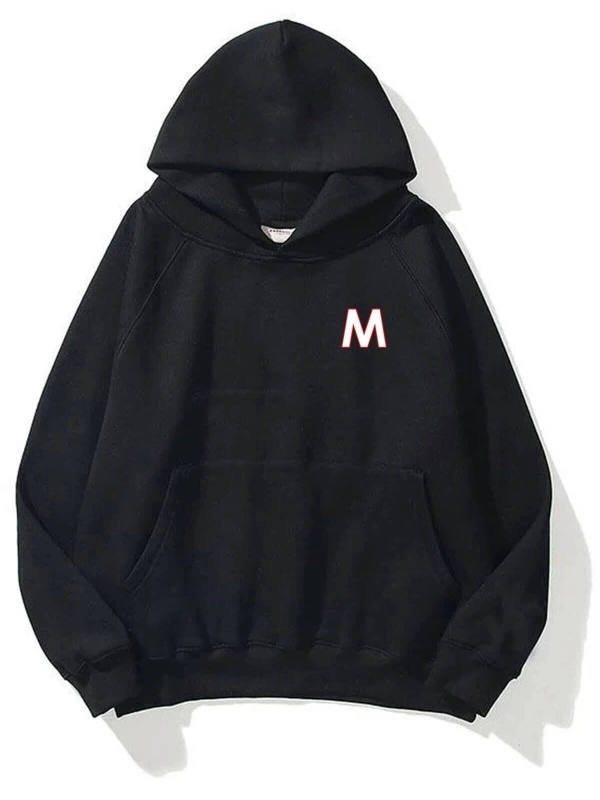 Unisex M Harfli Siyah Sweatshirt Trndz245