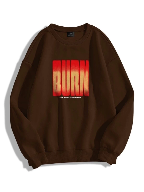 Unisex Burn Bisiklet Yaka Sweatshirt Trndz1405
