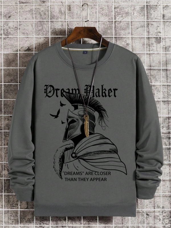 Gri Dream Maker Baskılı Oversize Bisiklet Yakalı Unisex Sweat bsgdreammakerswea