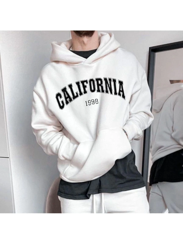 Beyaz Erkek California Baskılı Sweatshirt Beyazerkekcaliforniabaskılısweat