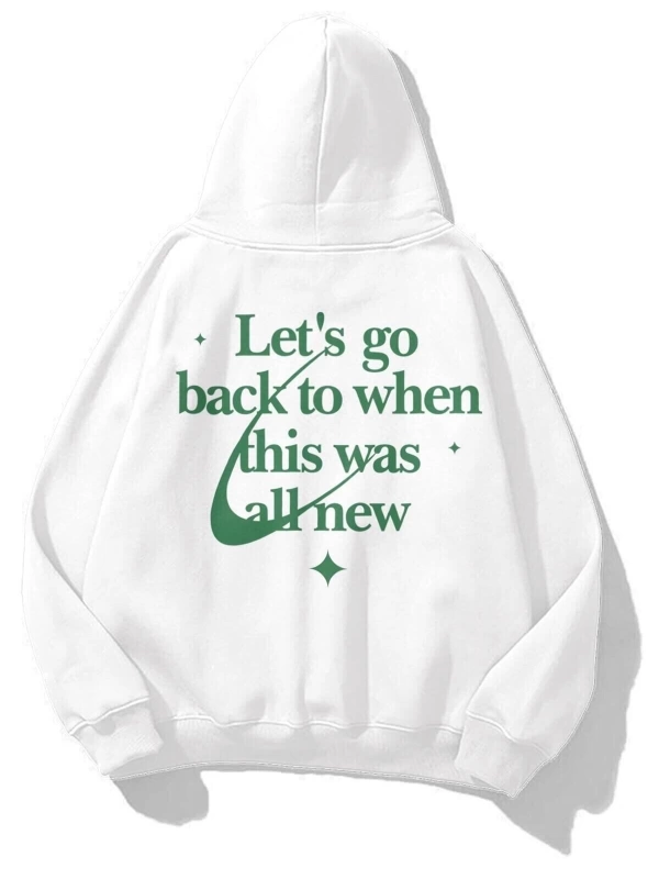 Unisex Lets Go Back Sweatshirt Beyaz Trndz1775