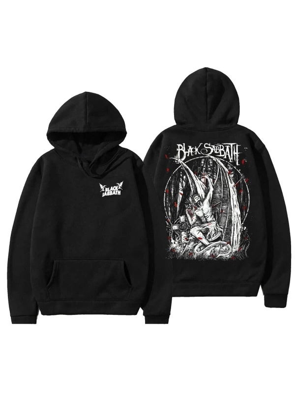 Black Sabbat Grafik Unisex Ön Arka Baskılı Kapşonlu 12734