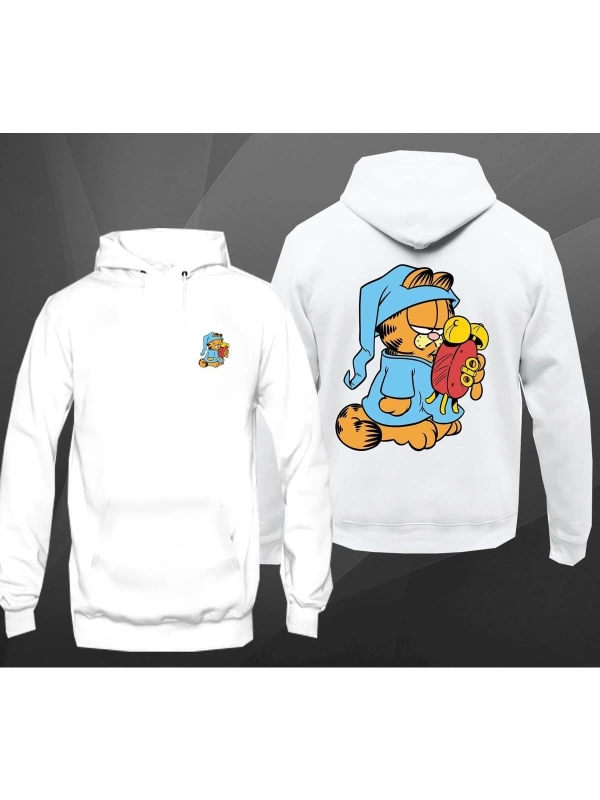 Garfield Grafik Unisex Baskılı Kapşonlu 12781