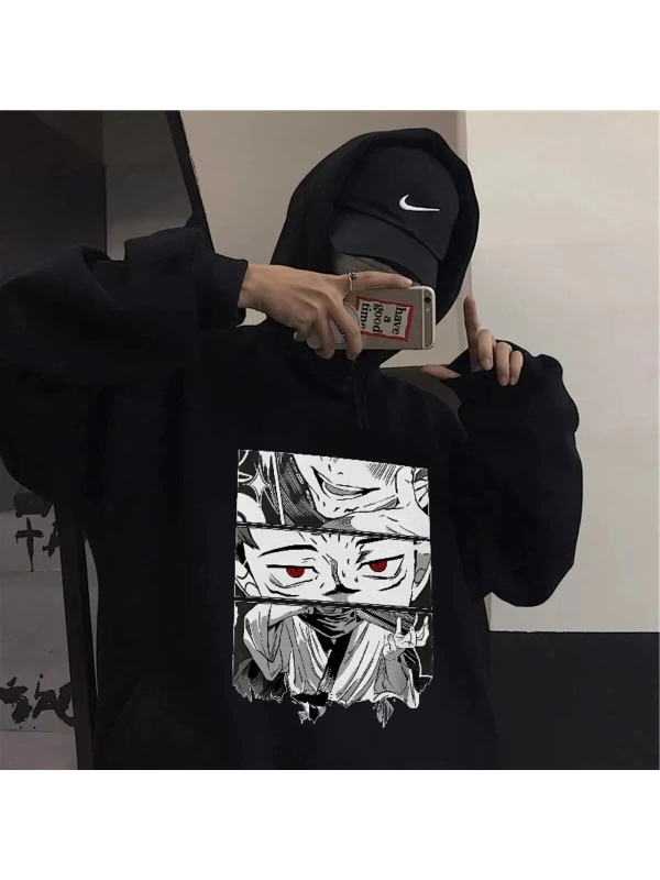 Jujutsu Kaisen Kazak Itadori Yuji Baskılı Hoodies 14877