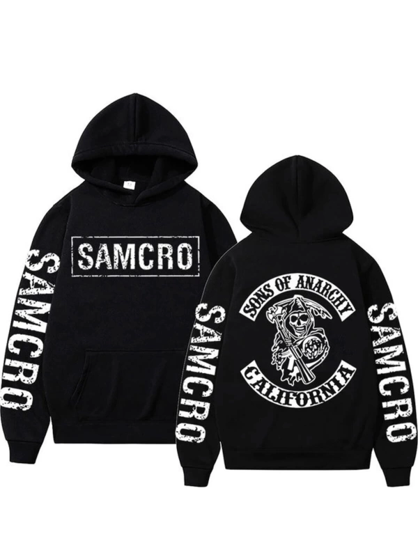 Samcro Çift Taraflı Logo Baskılı Hoodie 17275