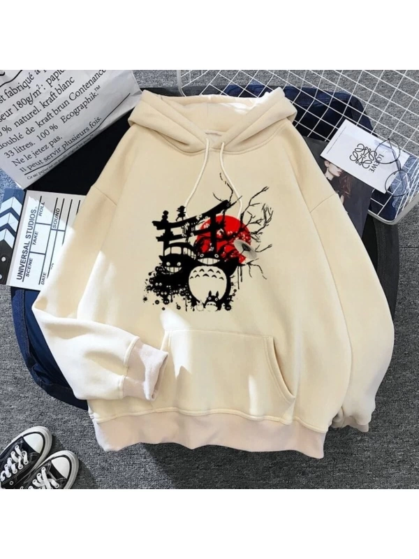 Totoro Kapüşonlu Ghibli Kawaii Hoodie87 14848