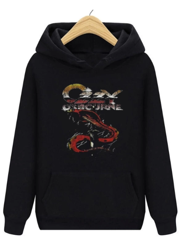 Ozzy Osbourne Snake Siyah Unisex Kapşonlu Sweatshirt 00447