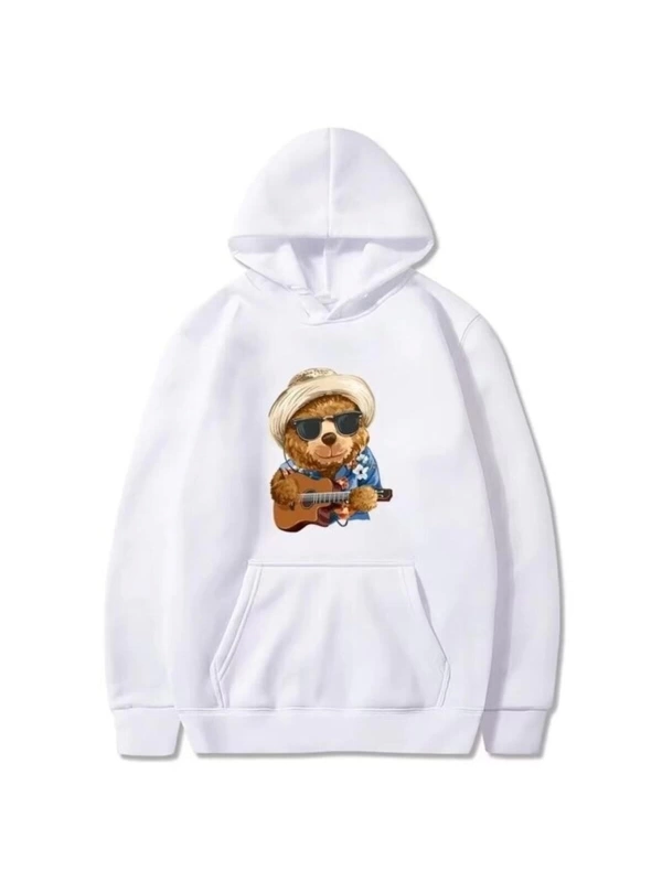 Moda Karikatür Ayı Baskı Kapşonlu Mod68 12374