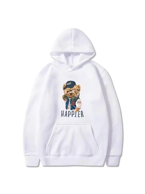 Moda Karikatür Ayı Baskı Kapşonlu Mod67 12373