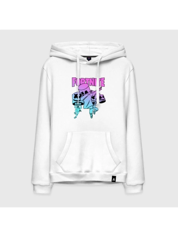Fortnite Marshmello Beyaz Kapşonlu Hoddie Model 71 05995