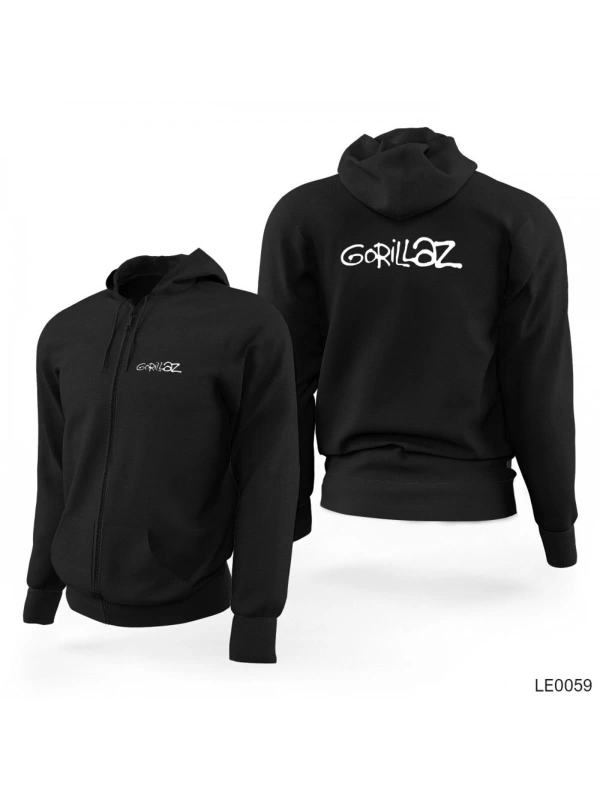 Gorillaz Fermuarlı Kapşonlu Sweatshirt 12943