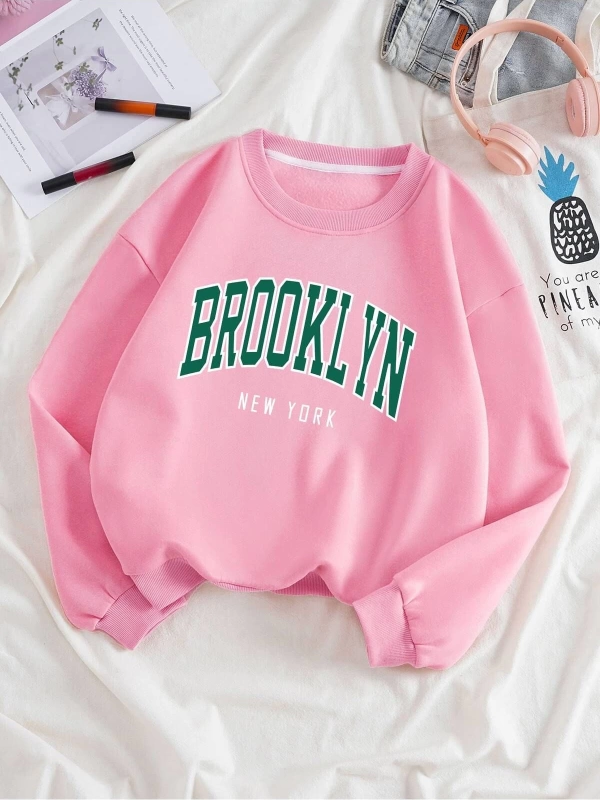 Unisex Kadın/Erkek Yazılı Grafik Sweat