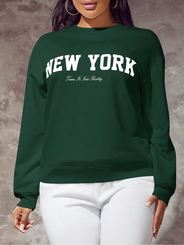 Unisex Kadın/Erkek Harajuka Sokakt Yazılı Grafik Sweat